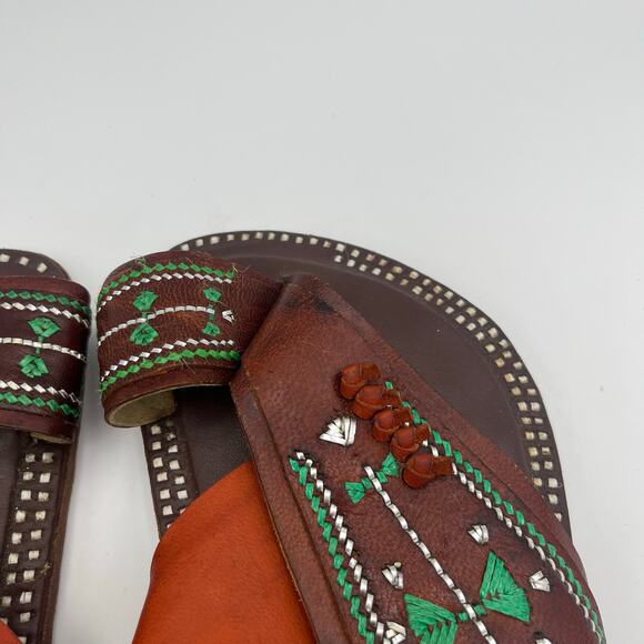 SandCruisers Women's Traditional Arabian Sandals Leather Beaded Size 11 Wide - Picture 6 of 10